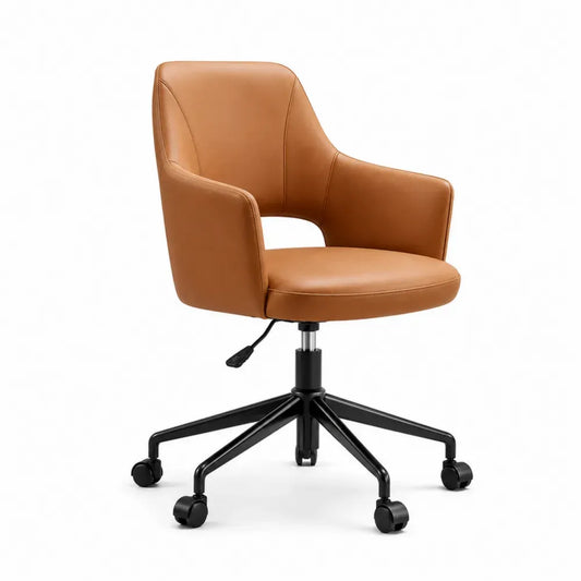 Bürostuhl Drehstuhl mit Rollen 58 x 62 x 88-98 cm PU-Kunstleder Stahlgestell Braun Schwarz